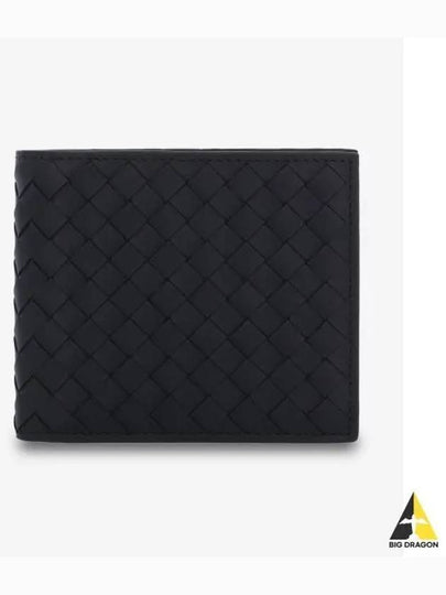 Men's Intrecciato Half Wallet Black - BOTTEGA VENETA - BALAAN 2