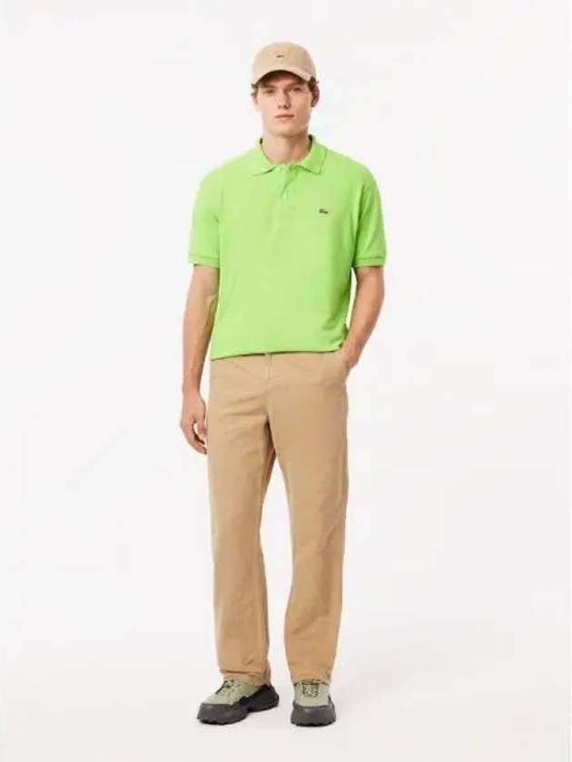 Relaxed Fit Cotton Canvas Carpenter Straight Pants Beige - LACOSTE - BALAAN 2