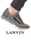 Zipper Trainer Low Top Sneakers Dark Grey - LANVIN - BALAAN 2