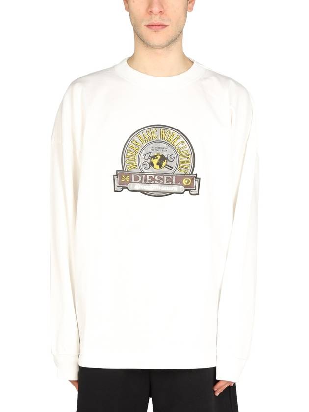 Logo Patch Sweatshirt White - DIESEL - BALAAN 2