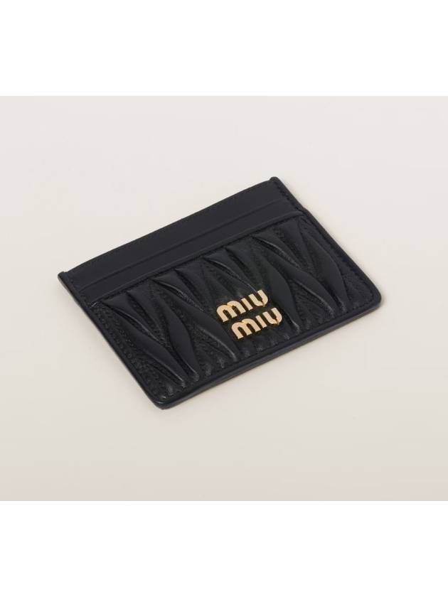 Matelasse Nappa Leather Card Wallet Black - MIU MIU - BALAAN 3