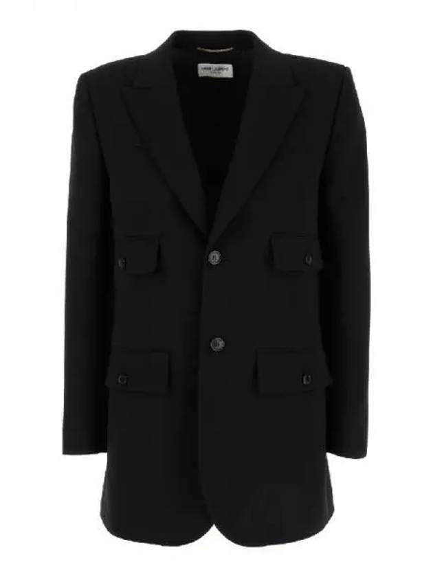 Crepe single viscose blazer 270715 - SAINT LAURENT - BALAAN 1