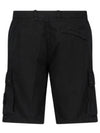 Logo Cotton Slim Cargo Shorts Black - STONE ISLAND - BALAAN 6