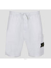 Waffen Patch  Fleece Bermuda Shorts White - STONE ISLAND - BALAAN 2