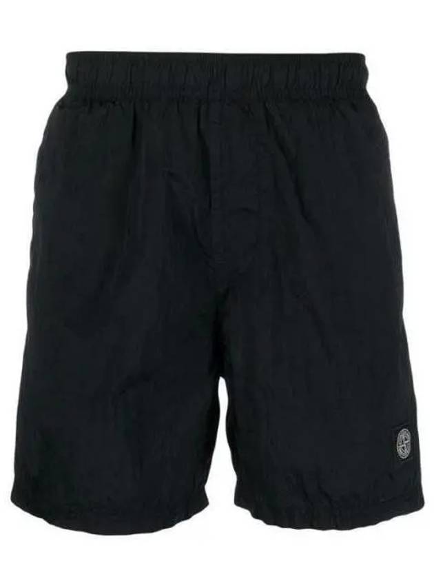 Men's Logo Patch Nylon Metal Swim Shorts Navy - STONE ISLAND - BALAAN 2