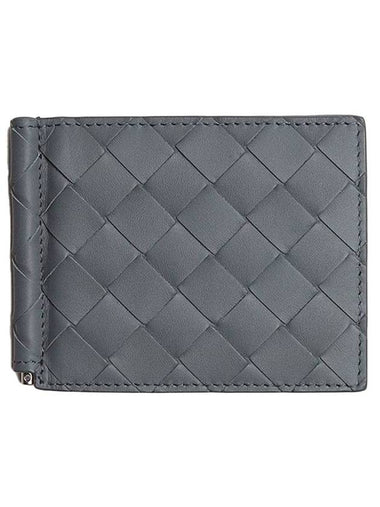 Intrecciato Bill Clip Card Wallet Thunder - BOTTEGA VENETA - BALAAN 1