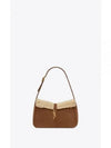 Gold Hardware Logo Suede Hobo Shoulder Bag Brown - SAINT LAURENT - BALAAN 2