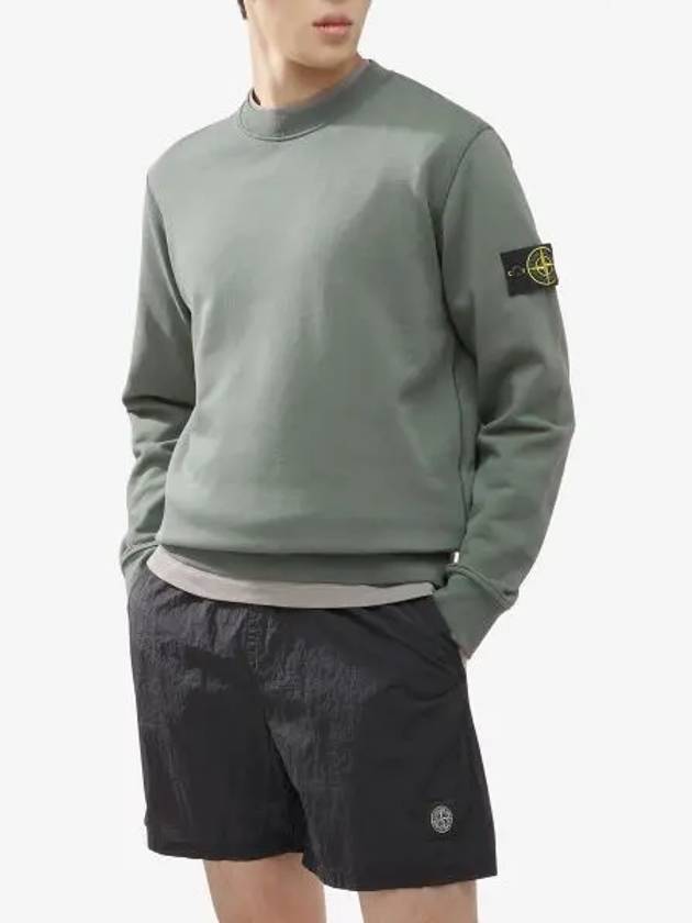 Wappen Patch Garment Dyed Sweatshirt Musk Green - STONE ISLAND - BALAAN 2