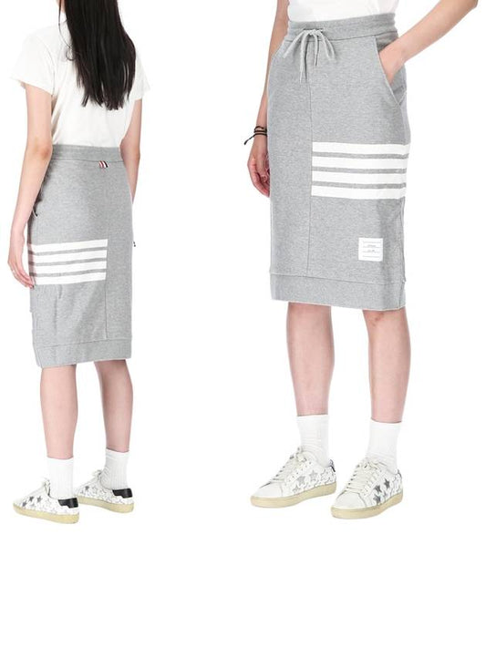 Women's Diagonal Stripe Loopback Skirt Gray - THOM BROWNE - BALAAN 2