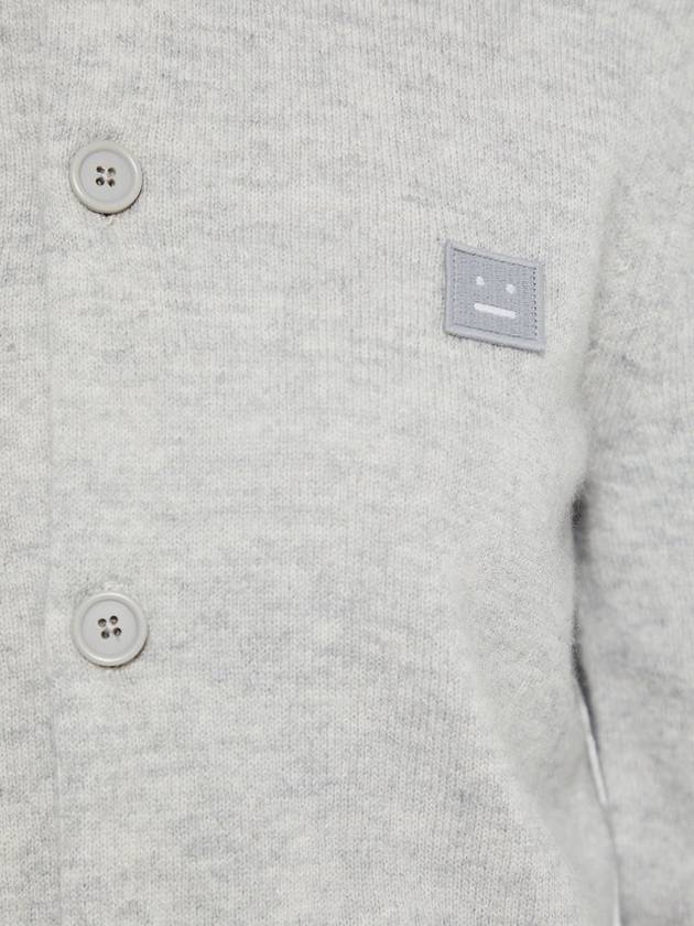 Face Logo Wool Cardigan Gray Women s - ACNE STUDIOS - BALAAN 6