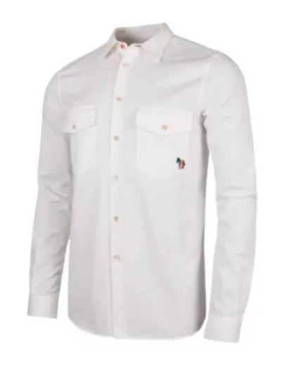 Broad Stripe Zebra Cotton Long Sleeve Shirt White - PAUL SMITH - BALAAN 2