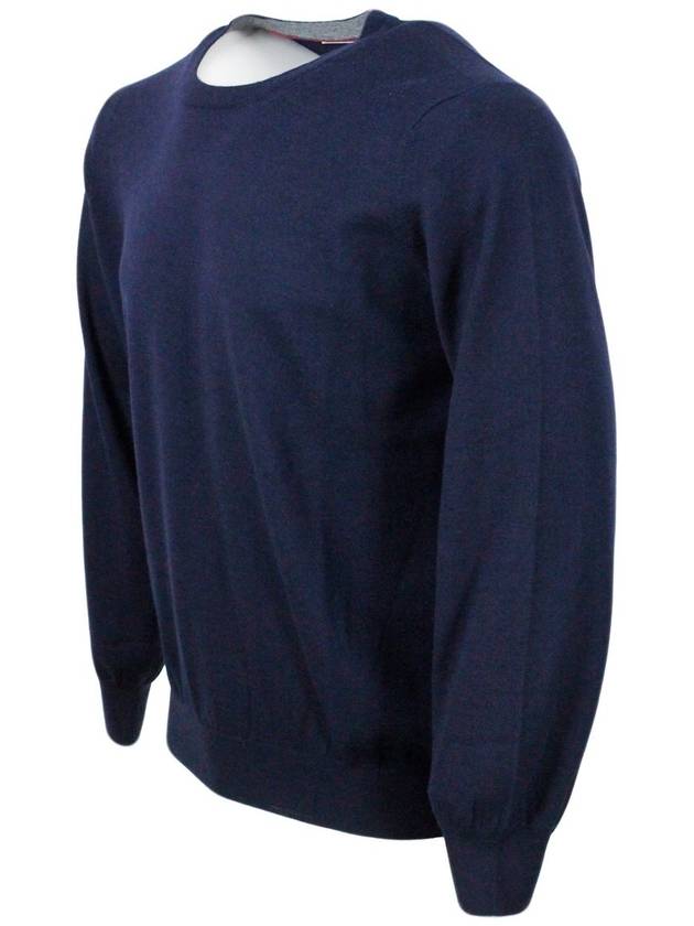 Wool Cashmere Knit Top Navy - BRUNELLO CUCINELLI - BALAAN 5