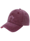 Mugung Embroidered Pigment Ball Cap Wine - ULKIN - BALAAN 3