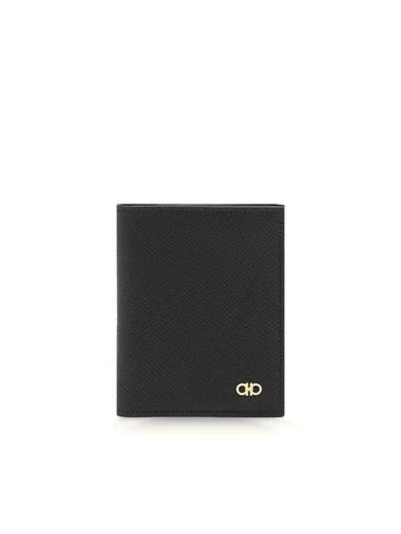 Gancini Credit Card Wallet Black - SALVATORE FERRAGAMO - BALAAN 1