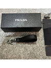 Logo Saffiano Leather Key Holder Black - PRADA - BALAAN 4