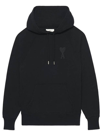 Heart Logo Cotton Hoodie Black - AMI - BALAAN 2