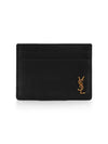 Tiny Monogram Shiny Leather Card Case Black - SAINT LAURENT - BALAAN 3