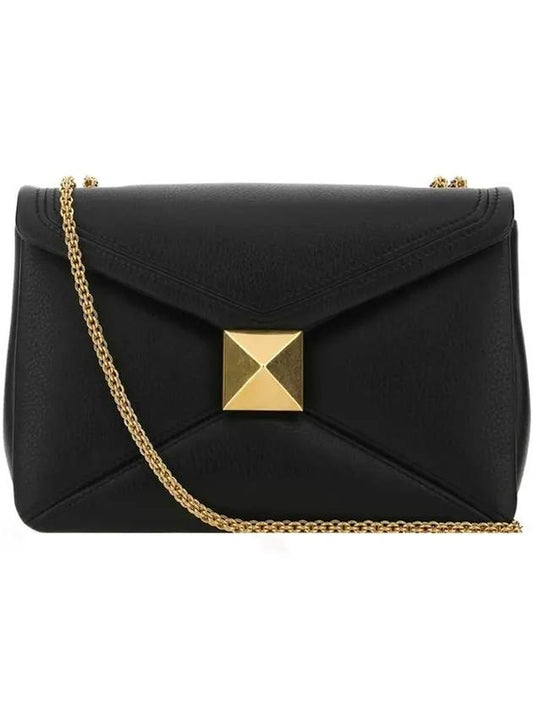 Women's One-Stud Nappa Leather Small Shoulder Bag Black - VALENTINO - BALAAN 1