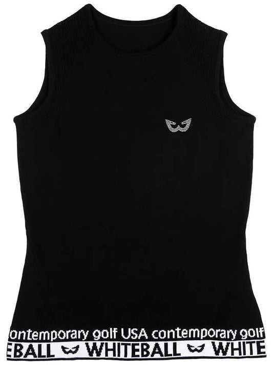 sleeveless knit BLACK - WHITEBALL - BALAAN 2