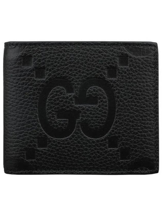 Jumbo GG Leather Half Wallet Black - GUCCI - BALAAN 2
