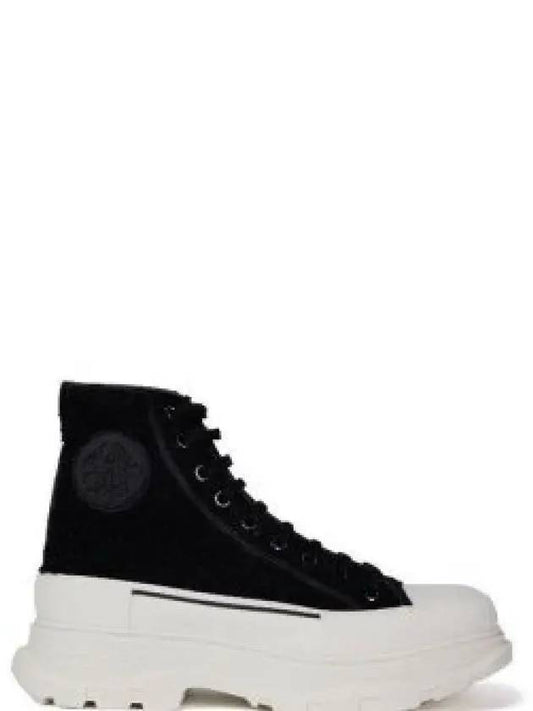 Men s Shearling TREAD SLICK SNEAKERS Black Off White 727379W4V511041 - ALEXANDER MCQUEEN - BALAAN 2