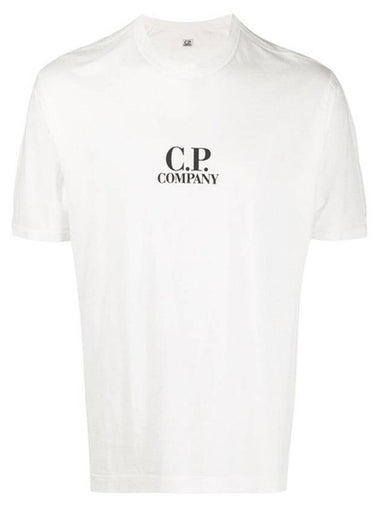 Logo Print Short Sleeve T-Shirt White - CP COMPANY - BALAAN 1