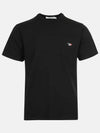 Tricolor Fox Patch Classic Pocket Short Sleeve T-Shirt Black - MAISON KITSUNE - BALAAN 3