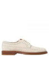 Perforated-Embellished Lace-Up Derby Beige - BRUNELLO CUCINELLI - BALAAN 2