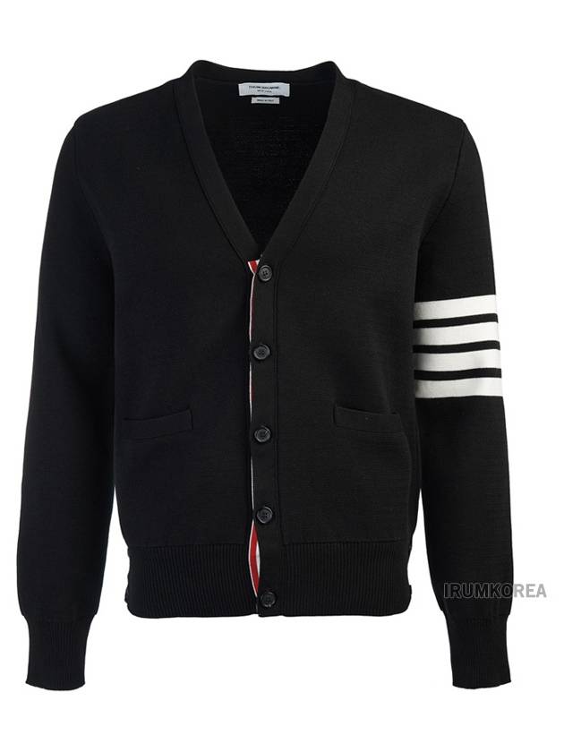 Milano Stitch 4-Bar Cardigan Black - THOM BROWNE - BALAAN 2