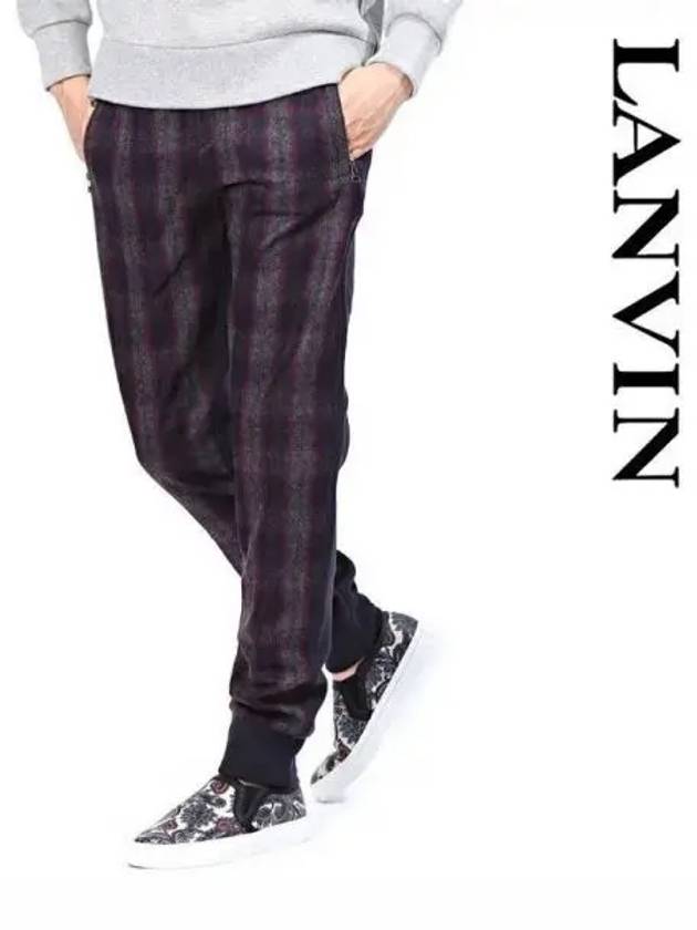 Check mix jersey pants 271615 - LANVIN - BALAAN 1