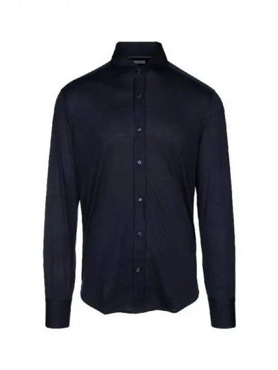 Silk Long Sleeve Shirt Navy - BRUNELLO CUCINELLI - BALAAN 2