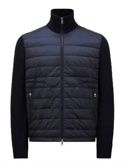 Padded Wool Cardigan Navy - MONCLER - BALAAN 2