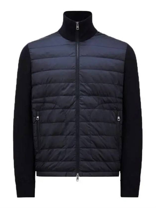 Padded wool cardigan navy blue - MONCLER - BALAAN 2