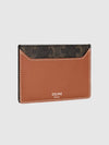 Triomphe Canvas Calfskin Card Wallet Tan - CELINE - BALAAN 4