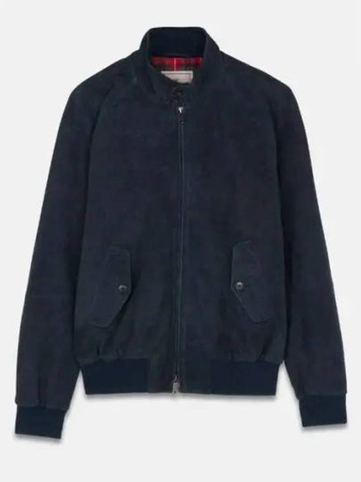 G9 Slim Fit Suede Jacket Navy - BARACUTA - BALAAN 2