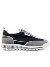 Melton Clear Sole Tech Runner Sneakers Navy Grey - THOM BROWNE - BALAAN 2