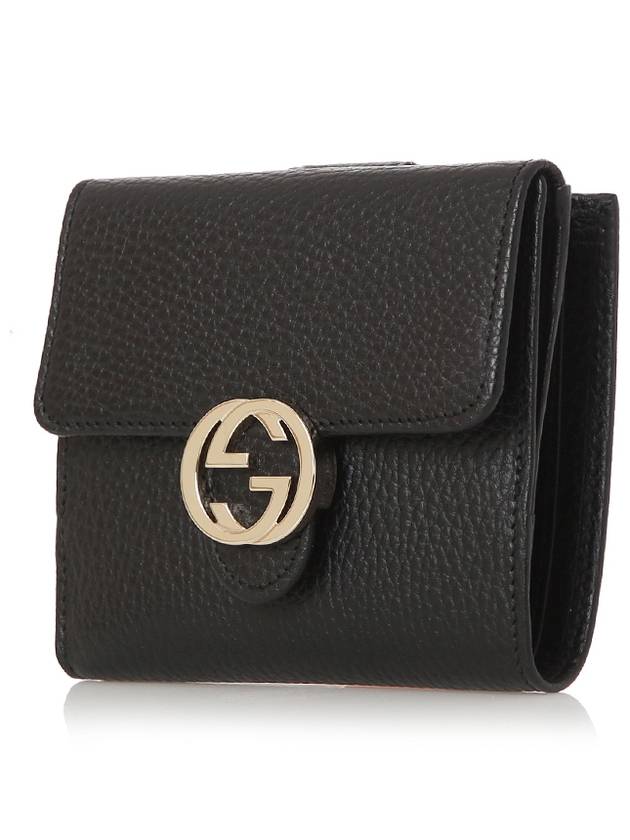 GG Interlocking Half Wallet Black - GUCCI - BALAAN 3