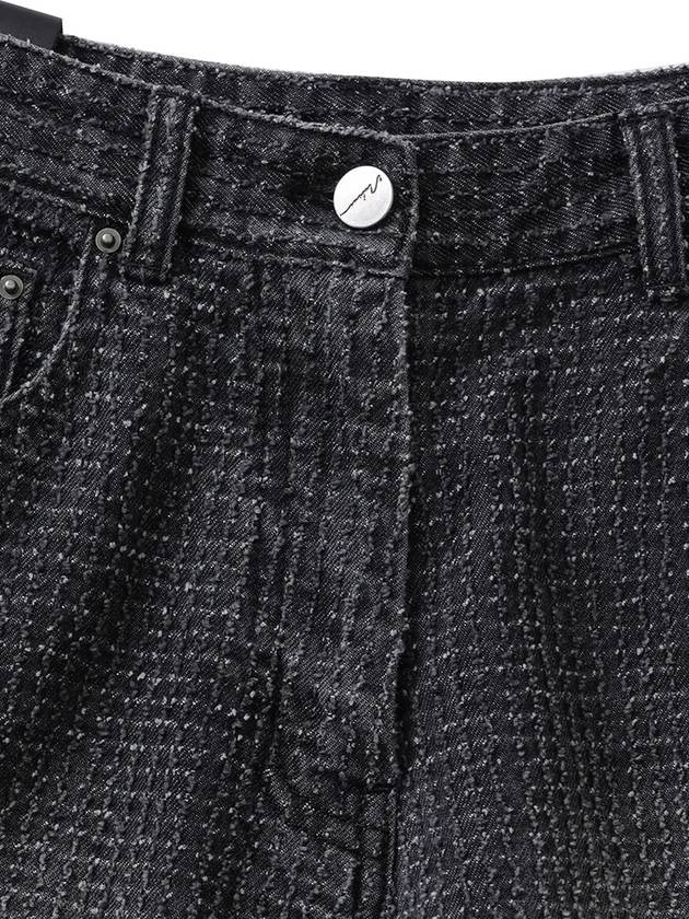 Damage Striped Wide Jeans Black - NOIRER FOR WOMEN - BALAAN 5