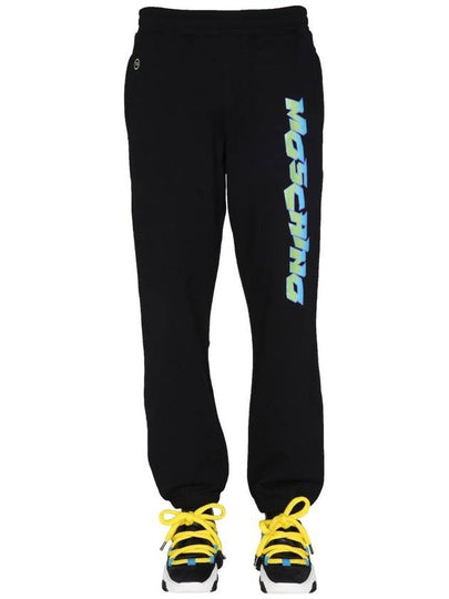 Men's Surf Logo Graphic Print Jogger Track Pants Black - MOSCHINO - BALAAN 2