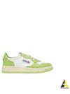 Men's Medalist Low Leather Sneakers Green - AUTRY - BALAAN 2