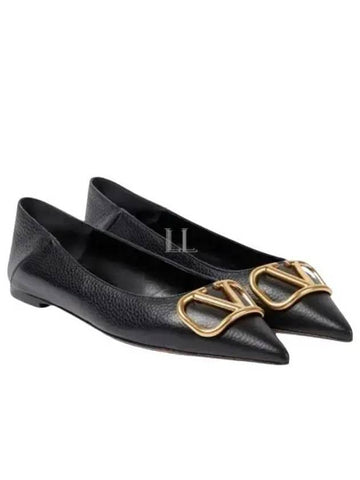 V logo signature ballerina women s flat shoes S0BH4RZR 0NO - VALENTINO - BALAAN 1