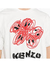 Drawn Varsity Embroidered Classic Cotton T-Shirt White - KENZO - BALAAN 3