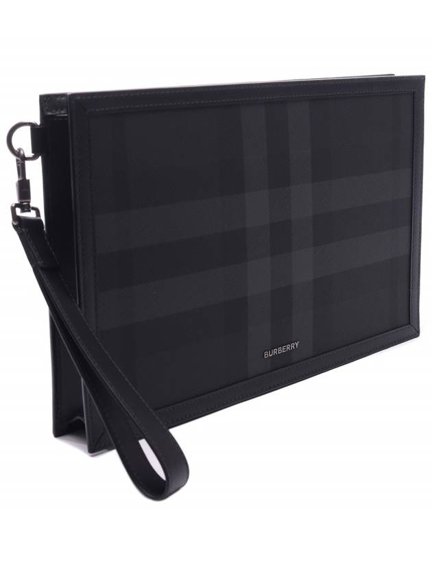 Check Small Logo Clutch Bag Black - BURBERRY - BALAAN 4