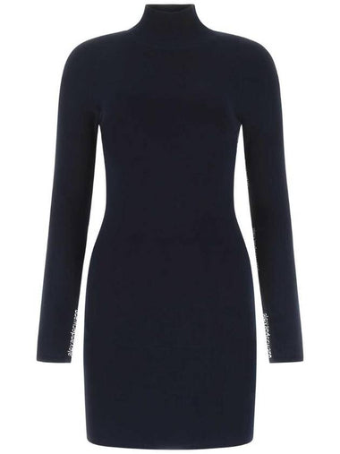 TB BLUE Midnight blue stretch viscose blend mini dress 4KC4216034 409 - ALEXANDER WANG - BALAAN 1