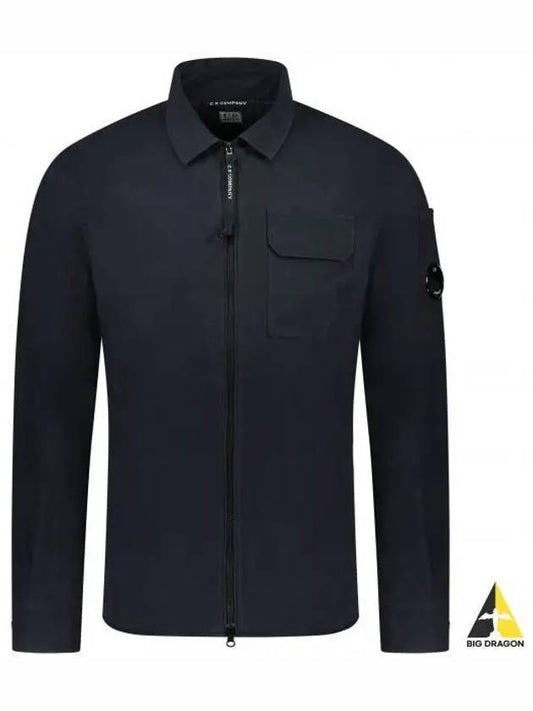 Gabardine Zip Up Long Sleeve Shirt Navy - CP COMPANY - BALAAN 2