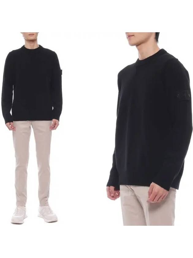 Compass Badge Wool Knit Top Black - STONE ISLAND - BALAAN 2