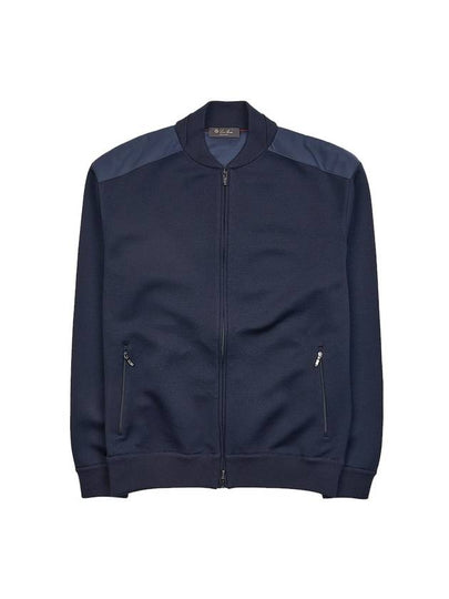 Horizon Silk Virgin Wool Bomber Jacket Navy - LORO PIANA - BALAAN 2