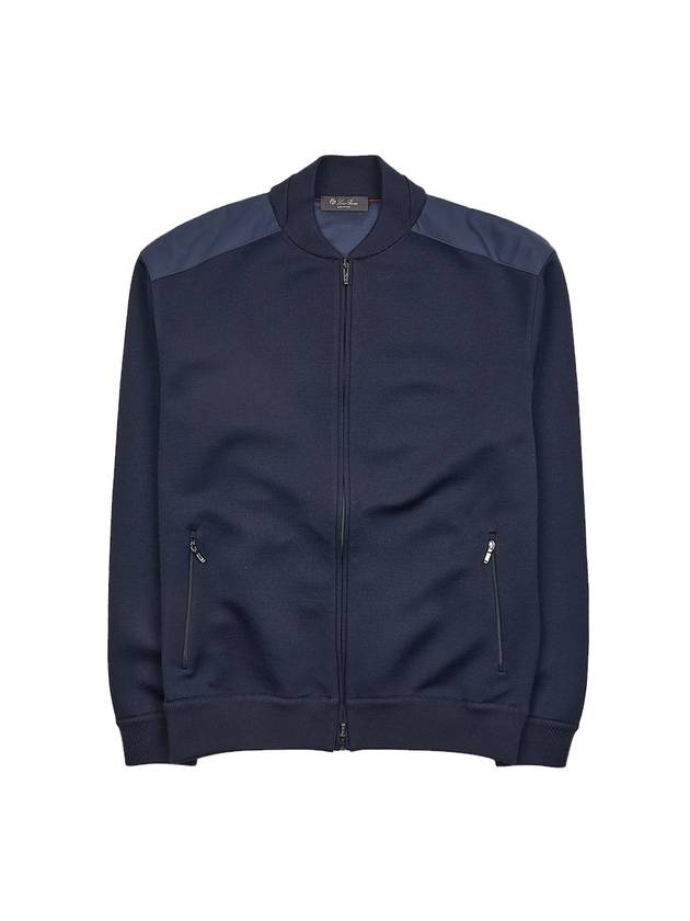 Horizon Silk Virgin Wool Bomber Jacket Navy - LORO PIANA - BALAAN 1