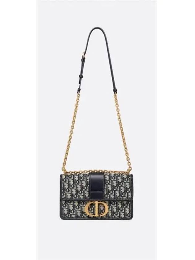 30 Montaigne Oblique Jacquard Chain Shoulder Bag Blue - DIOR - BALAAN 6