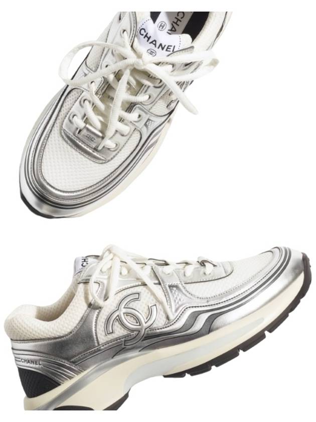 Shasix Men s Sneakers White Silver G39794 - CHANEL - BALAAN 4